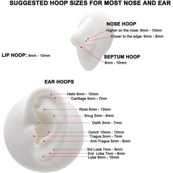 Men Women 316L Surgical Steel Hinged Nose Rings Hoop for Nostril Septum - Picture 6 of 7